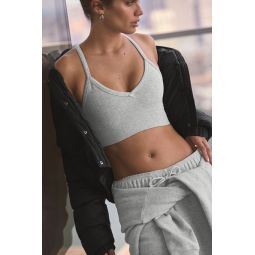 Seamless Ribbed Low Back Bra - Athletic Heather Grey