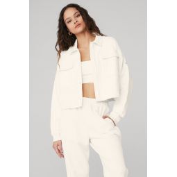 Renown Cropped Button-Up Pullover - Ivory