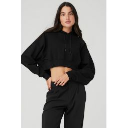 Cropped Double Take Hoodie - Black