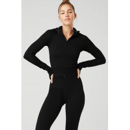 Seamless Cable Knit Jacket - Black