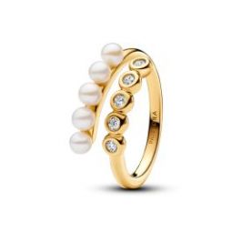 Treated Freshwater Cultured Pearls & Stones Open Ring - Pandora Shine