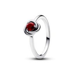 Red Eternity Circle Ring - January