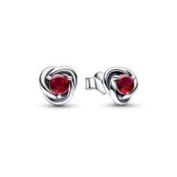 True Red Eternity Circle Stud Earrings - July