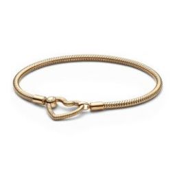 Heart Closure Snake Chain Bracelet - 14k