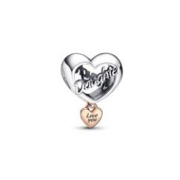 Love You Daughter Heart Charm - Pandora Rose
