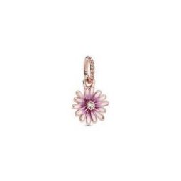Pink Daisy Flower Dangle Charm - Pandora Rose