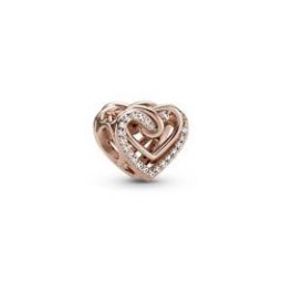 Sparkling Entwined Hearts Charm - Pandora Rose