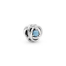 Turquoise Blue Eternity Circle Charm - December