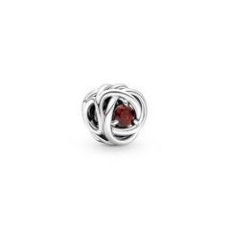 Red Eternity Circle Charm - January