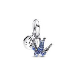 Sparkling Swallow & Quote Double Dangle Charm