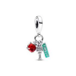 NYC Apple, Torch and Street Sign Triple Dangle Charm