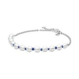 Freshwater Cultured Pearl Blue Cord Chain Bracelet * RETIRED *