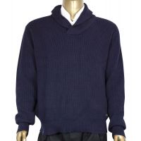 Polo Ralph Lauren Mens Navy Blue Cotton Shawl-Collar Sweater