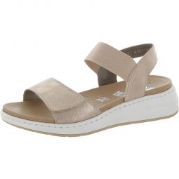 Womens Leather Slingback Wedge Sandals