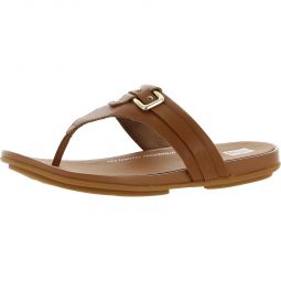 Gracie Stud Womens Leather Buckle Thong Sandals