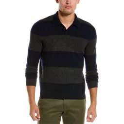Autumn Cashmere Striped Wool & Cashmere-Blend Polo Sweater