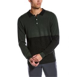 Scott & Scott London Colorblocked Wool & Cashmere-Blend Polo Shirt