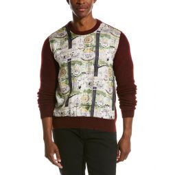 Lanvin Silk-Trim Mohair & Wool-Blend Crewneck Sweater