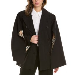Burberry Cape Sleeve Cropped Trench Jacket