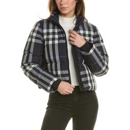 Burberry Check Cropped Down Puffer Jacket