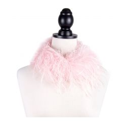 Miu Miu Soft Pink Faux Feather Collar Necklace-One Size