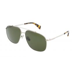 Lanvin LNV110S 045 Full Rim Silver/Green Aviator Sunglasses
