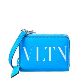 Valentino Vltn Leather Wallet On Strap