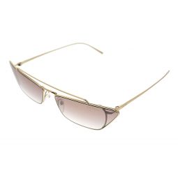 Prada 0PR 64US ZVN4O0 Gold/Brown Rectangular Sunglasses