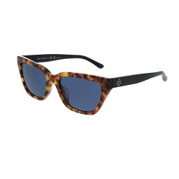 Tory Burch 0TY7158U 184080 Spotted Amber Rectangular Sunglasses