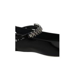 Jimmy Choo Patent Leather Flat Shoes with Crystal Strap
