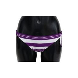 Dolce & Gabbana Striped Italian Beachwear Bikini Bottom