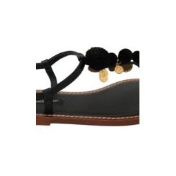 Dolce & Gabbana Leather Pom Pom Flip Flop Sandals