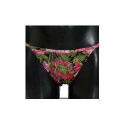 Dolce & Gabbana Pink Rose Print Bikini Bottom