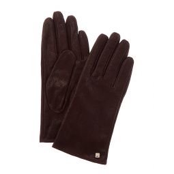 Bruno Magli Cashmere-Lined Metallic Suede Gloves