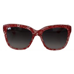 Dolce & Gabbana Gorgeous Acetate Rectangle Sunglasses with Lace Detail