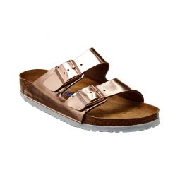 Birkenstock Womens Arizona Soft Footbed Metallic Leather Sandal