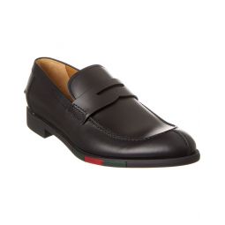 Gucci Web Leather Loafer