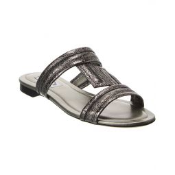 Tod'S Double T Strap Leather Sandal