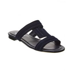 Tods Double T Strap Suede Sandal