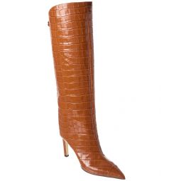 Jimmy Choo Alizze Kb 85 Croc-Embossed Leather Knee-High Boot