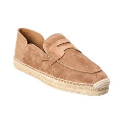 Christian Louboutin Paquepapa No Back Suede & Croc-Embossed Leather Espadrille