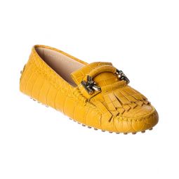 Tod'S Gommino T-Ring Croc-Embossed Loafer