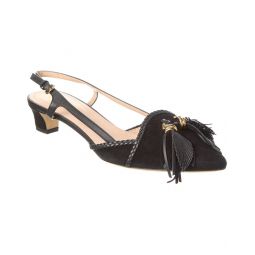 Tod'S Suede & Leather Slingback Pump