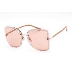 Jimmy Choo Gold Mirror Sunglasses with Nude Gold Glitter