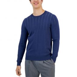 Mens Cotton Striped Crewneck Sweater