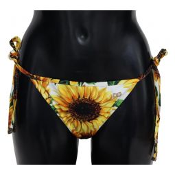 Dolce & Gabbana Sunflower Print Swimwear Bikini Bottom