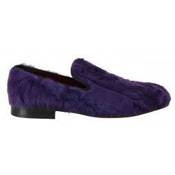 Dolce & Gabbana Plush Fur Leather Loafers