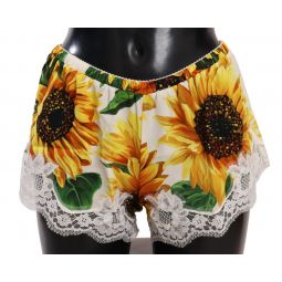Dolce & Gabbana Lace Sunflower Print Lingerie Shorts