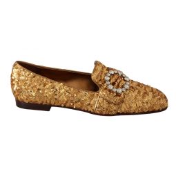 Dolce & Gabbana Sequin Crystal Flat Loafers
