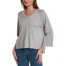 Forte Cashmere High-Low Silk & Cashmere-Blend Top